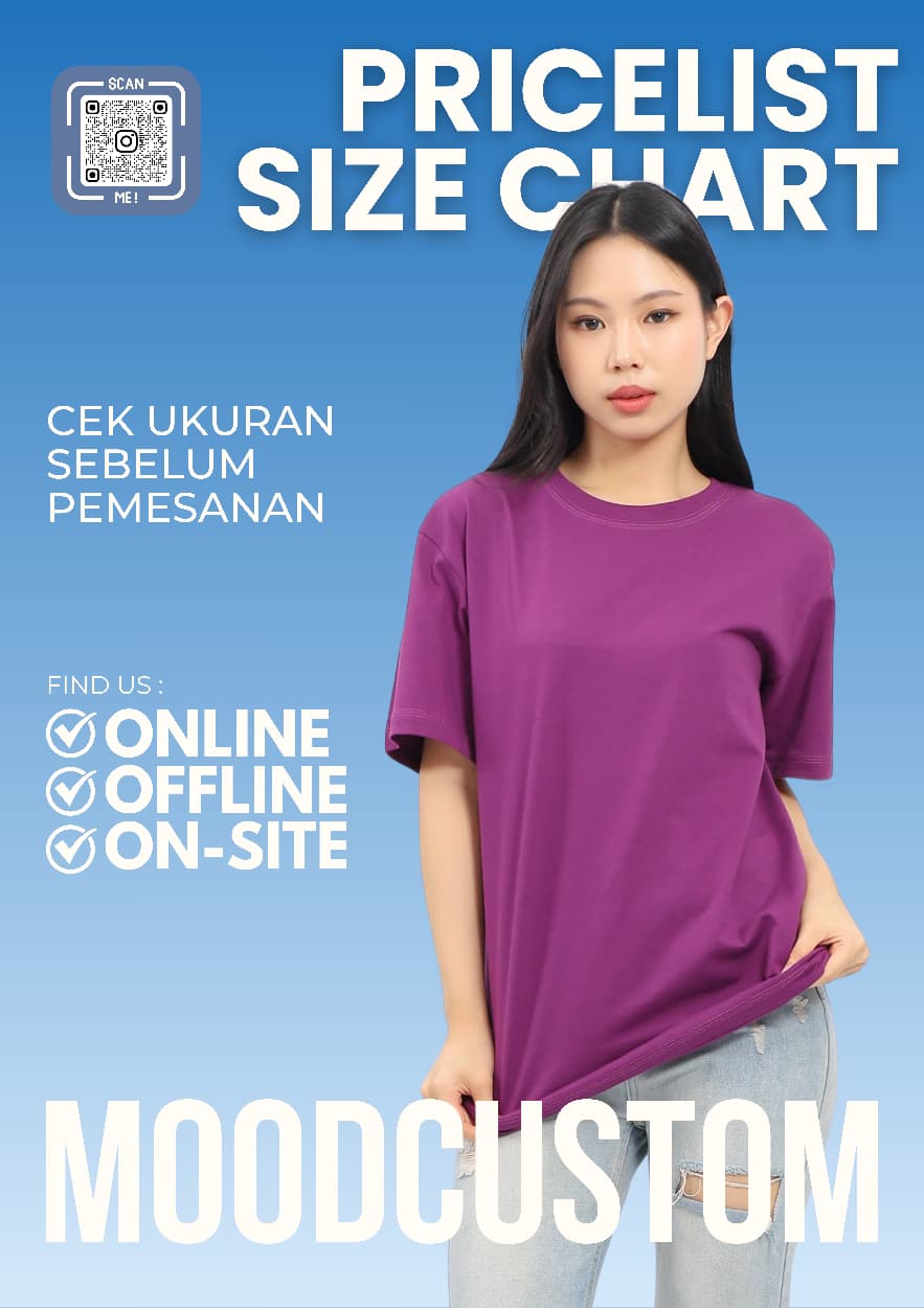Size Chart dan Pricelist moodcustom